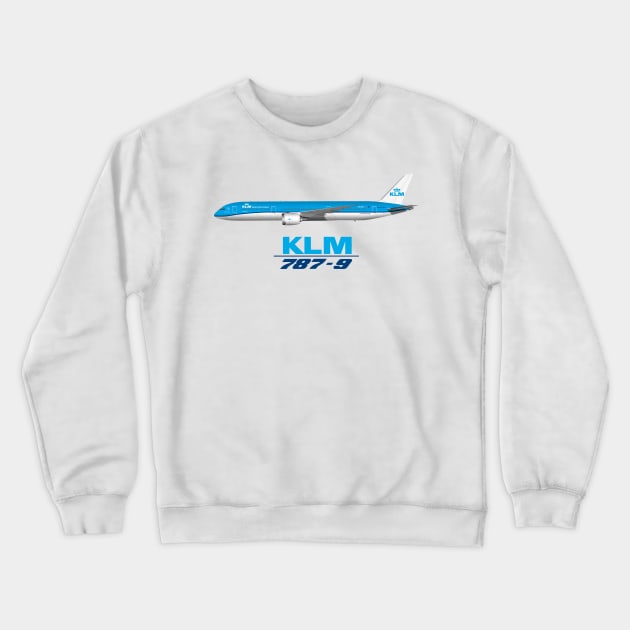 KLM 787-9 Crewneck Sweatshirt by SteveHClark